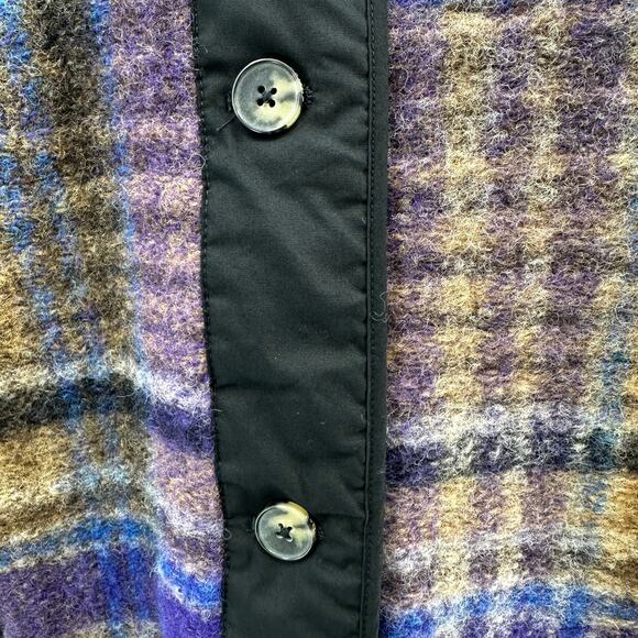 Aritzia Wilfred Free Plaid River Jacket Womens XS Purple Brown Check Button Down - Picture 7 of 13